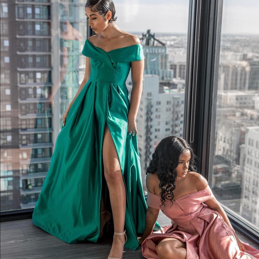 Emerald green ball gown
